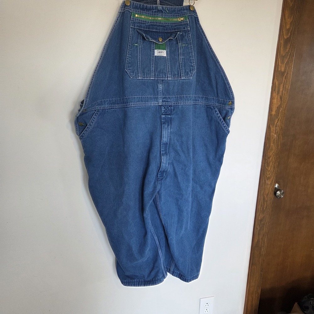 Liberty Denim Bib Overalls Farmer Carpenter Soft Worn Mens 56x30 VGC SEE PICS - Picture 3 of 7